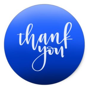 Blue Thank You Sticker - Joy By Jess