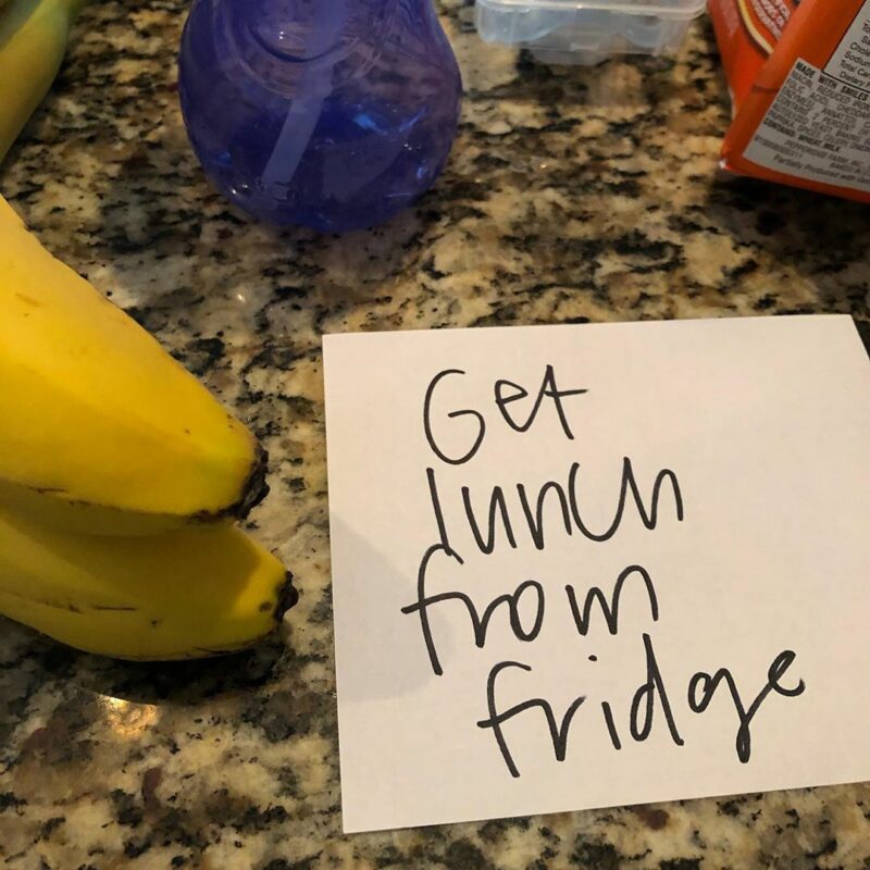 Get Lunch From Fridge Handwriting